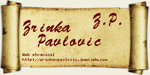 Zrinka Pavlović vizit kartica